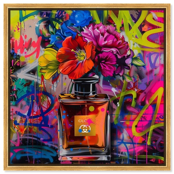 絵画 fragrance Graffiti Floral Perfume Canvas Graffiti Art by Art Remedy - On