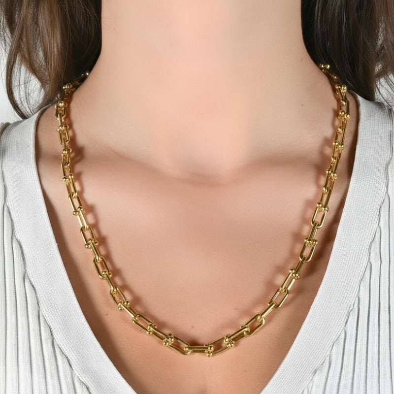 Bliss Diamond Yellow Gold Women's 24" Chain Necklace 26 Grams 7.5mm Thick