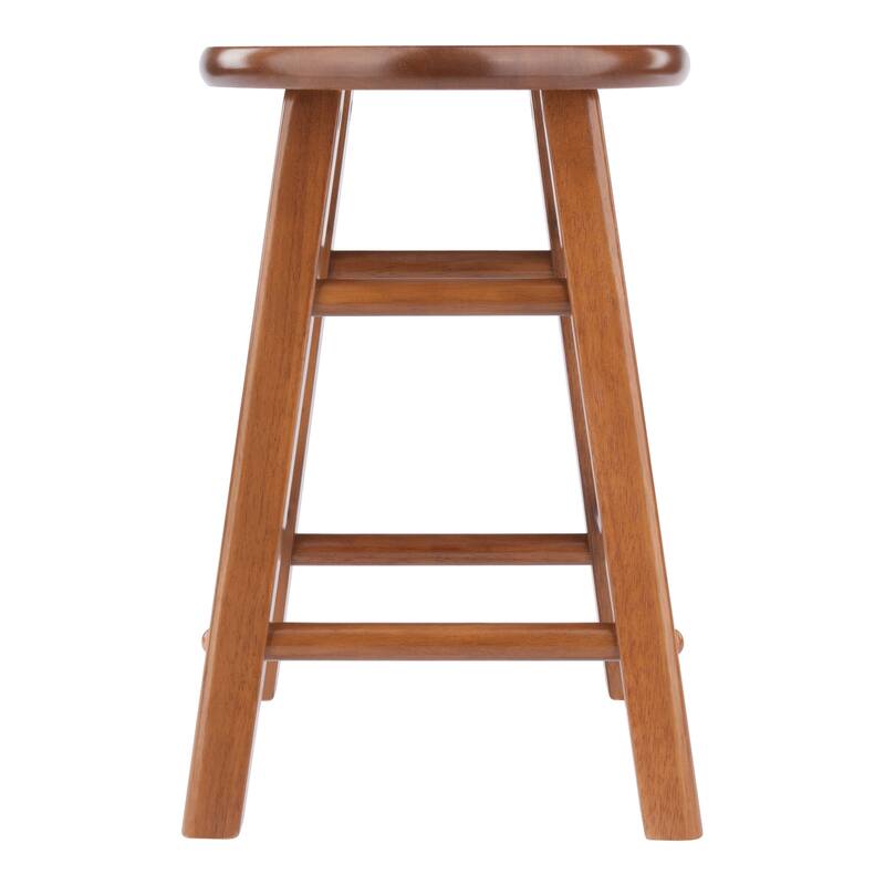 Element 2-Pc Square Legs Dining Stool Set, Teak Finish - N/A