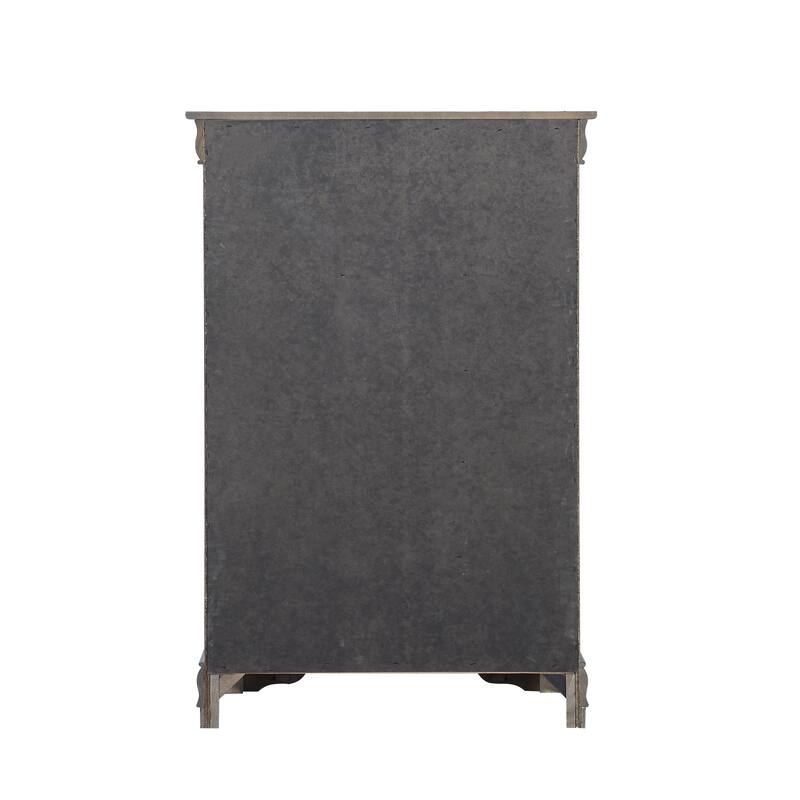 5-Drawer Solid Wood Vertical Chest, Modern Wooden Chest of Drawers with Spacious Storage Space for Bedroom, Lliving room