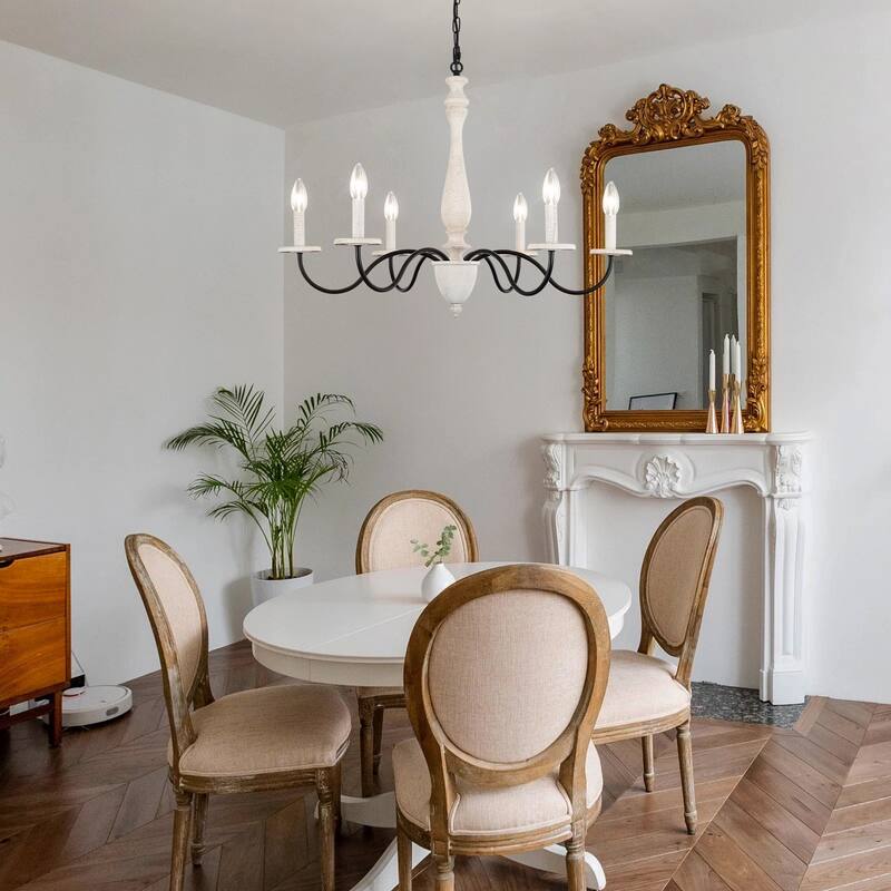 6-Light Rustic Farmhouse Chandelier Light for Bedroom Foyer Living Room