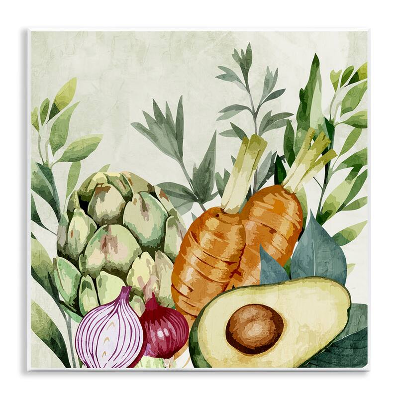 Stupell Organic Vegetable Harvest Wall Plaque Art Design By Kim Allen - 12 x 12