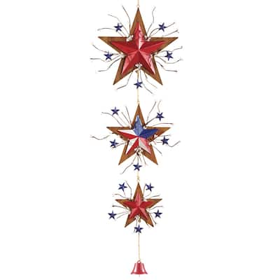 Patriotic Hanging Stars Door Decoration - 11.500 x 10.750 x 4.880