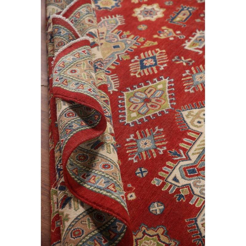 Red Kazak Oriental Area Rug Hand-Knotted Living Room Wool Carpet - 8'5"x 11'6"