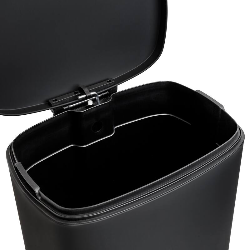 Qualiazero 13.2 Gallon + 3.2 Gallon Rectangular Step Can Combo - Matte White