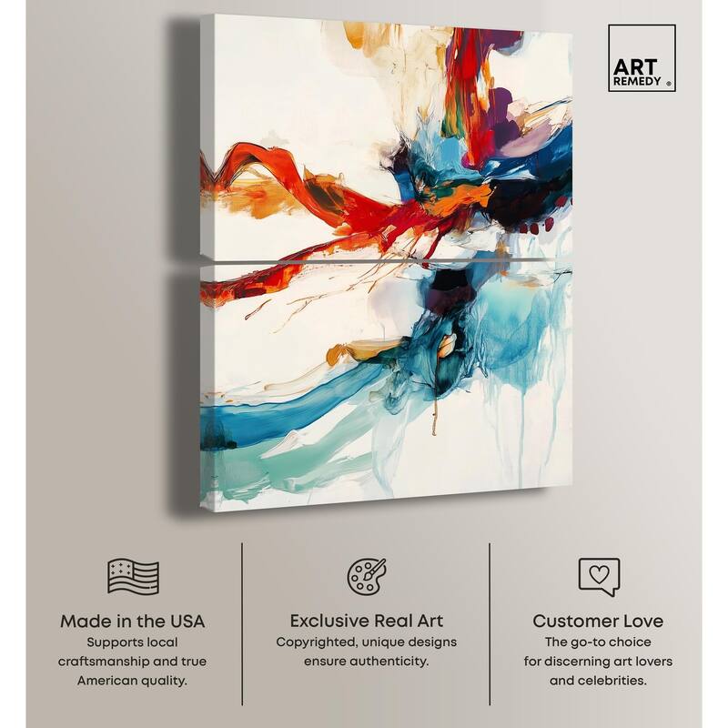 Vibrant Palette I Canvas Set of 2 by Art Remedy, Gallery Wrapped