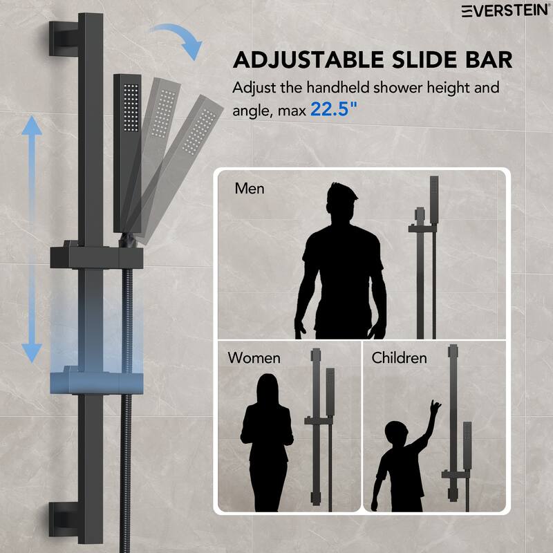 Dual Shower Head System with 10" High Pressure Handheld Spray And Slide Bar