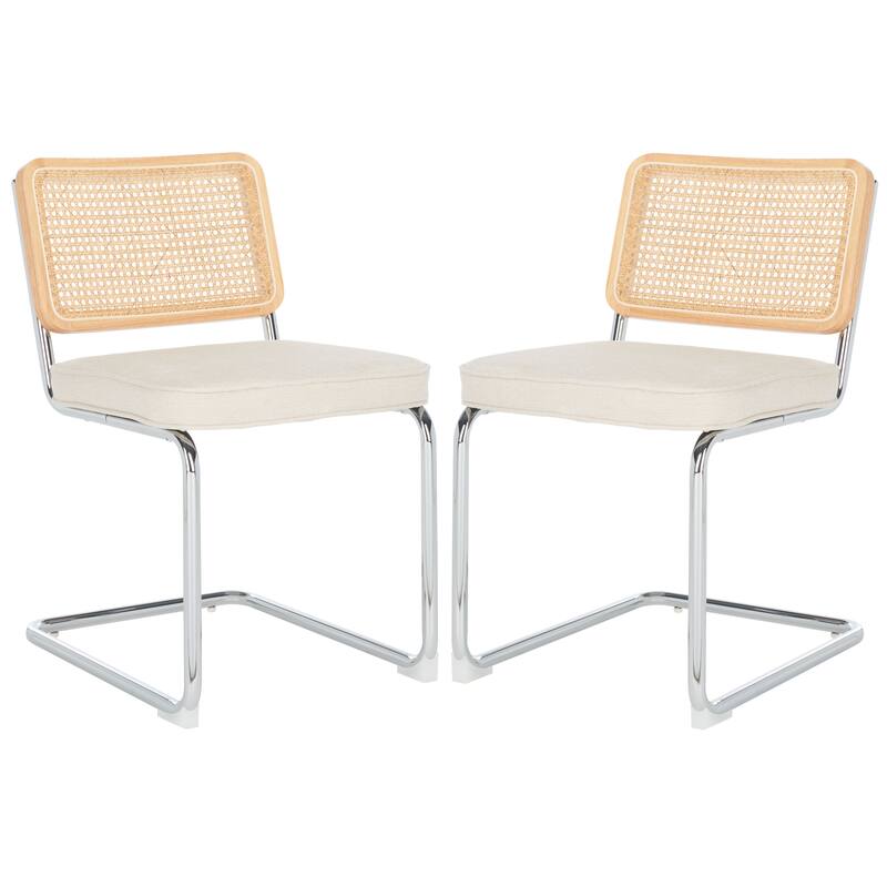 SAFAVIEH Hazle Rattan Back Solid Wood Dining Chair (Set of 2) - 18.5" x 22.6" x 32.7" - 19Wx23Dx33H