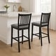 preview thumbnail 2 of 20, Farmhouse 24.8" Counter Height Chairs Slat Back Padded Wood Bar Stools - 21L×18W×35H