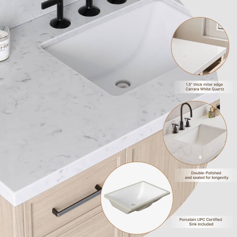 Ariel K48CQRVO Kelly 48-1/4" Free Standing Single Basin Vanity Set