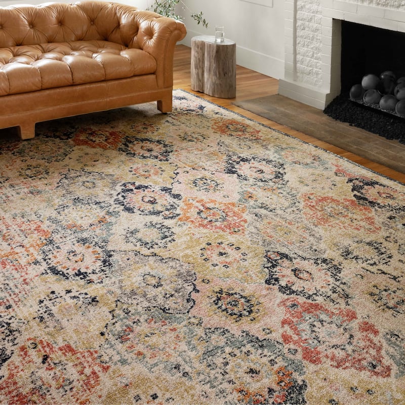 Alexander Home Luxe Antiqued-Motif Distressed Area Rug - 9'6" x 12'6"