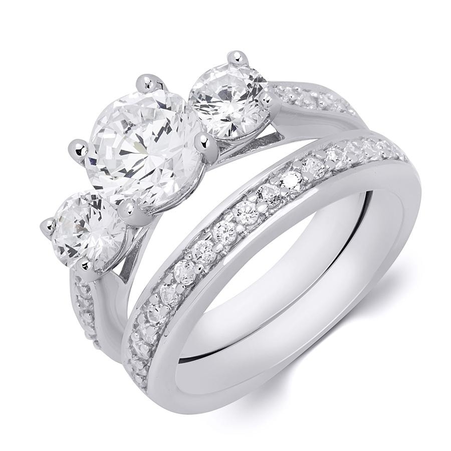 MayaMila 1.50 Ct Round Cut Bridal Engagement Ring Set Sterling Silver