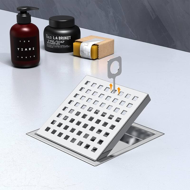 6'' W Grid Shower Drain