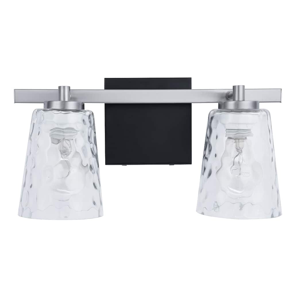 Modern Radiance 2-Light Nickel Vanity Light - 15"L x 5.9"W x 7.5"H