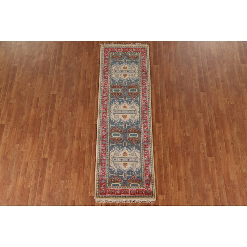 Blue Heriz Serapi Runner Rug Handmade Wool Carpet - 2'6"x 8'0"