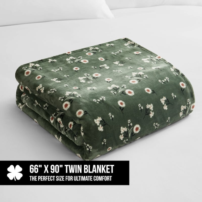 Lucky Brand Daisy Plush Throw Blanket