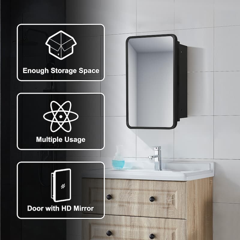 Multifunctional Wall-Mounted Mirrored Cabinet