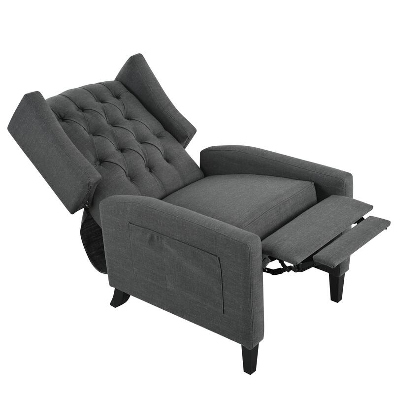 Manual Adjustable Recliner Chair. with Foldable Side Table, USB Charging ports