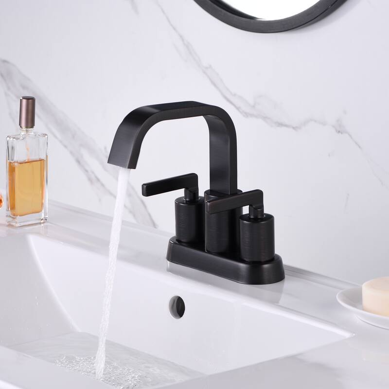 Luxier MSC14-T 4 in. Centerset 2-Handle Bathroom Faucet with Drain - Oil Rubbed Bronze