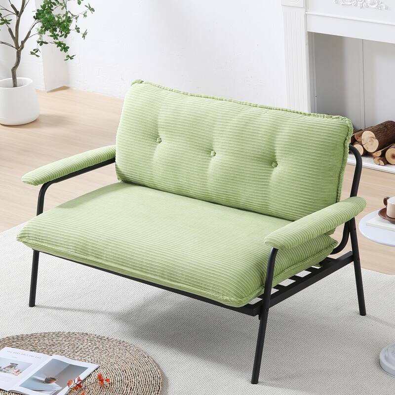 The 53-Inch Sofa Offers A Spacious Layout In The Small Apartment - Green
