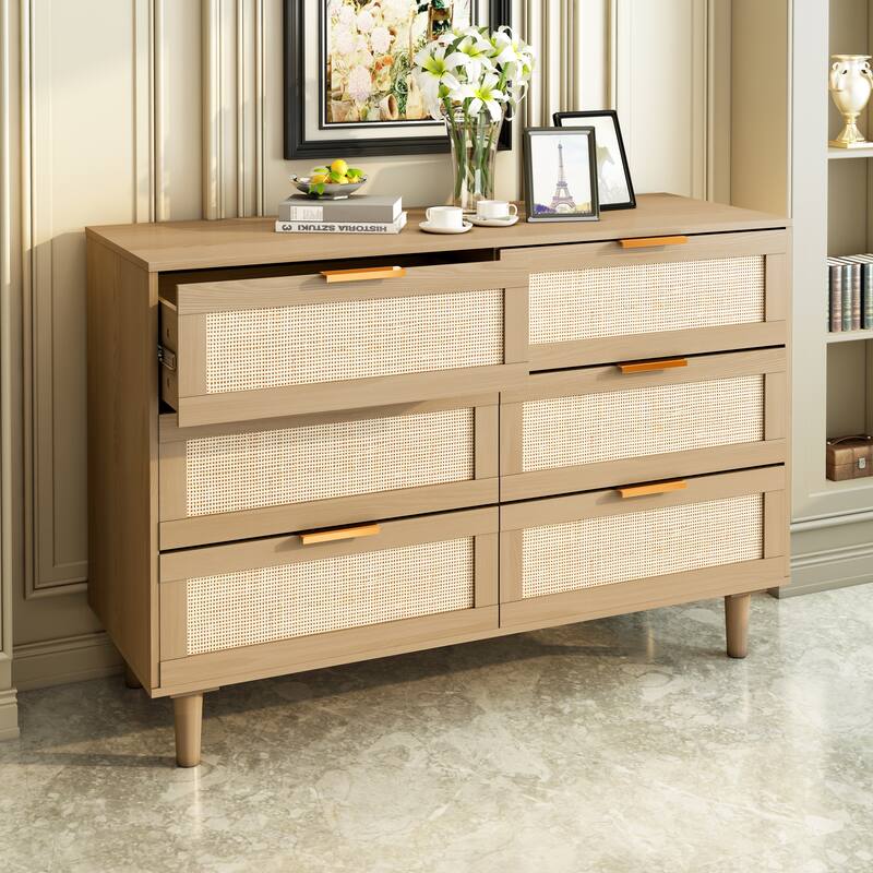 6 drawers Rattan dresser Rattan Drawer,