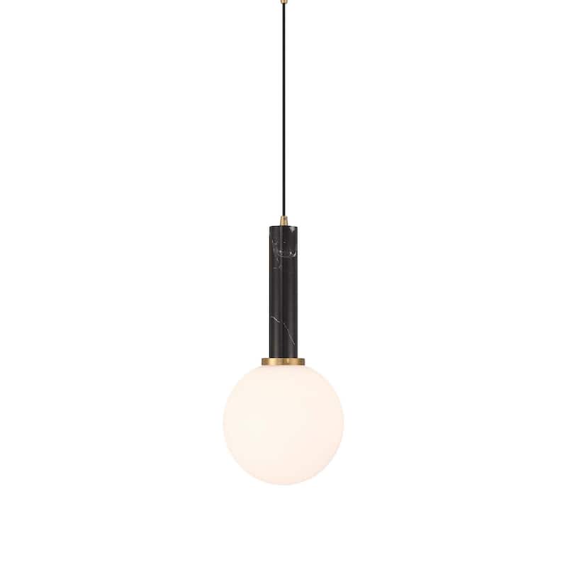 Savoy House 7-2902-1 Callaway 10" Wide Pendant - Black Marble / Brass
