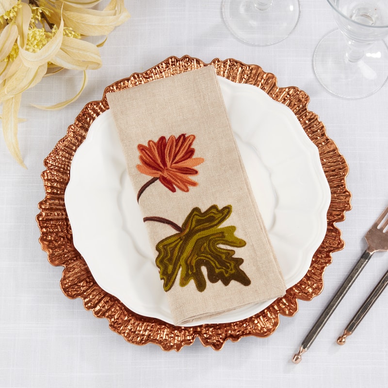 Golden Grove Leaf Napkin (Set of 4) - 20"x20"