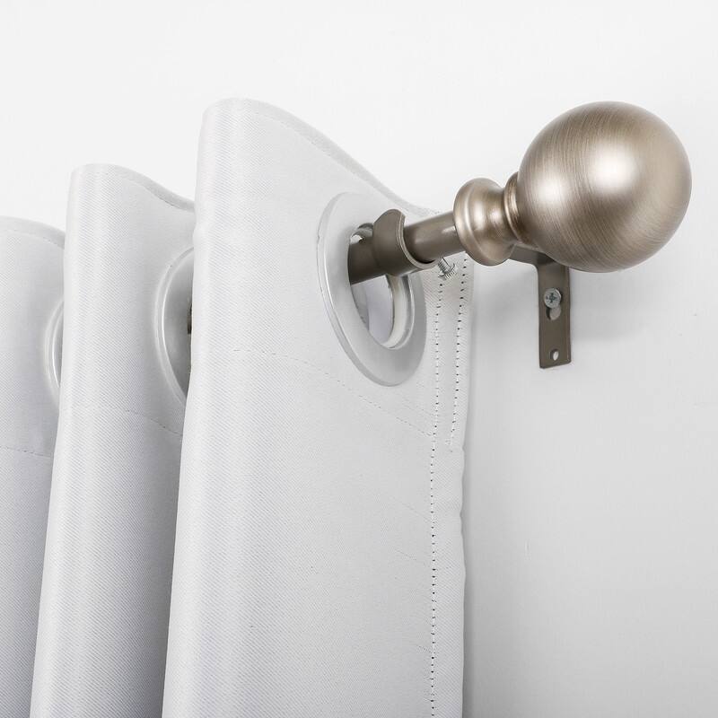 UTOPIA ALLEY 3/4 Inch Curtain Rod - Curtain Rods For Windows 28 to 48 Inch, Adjustable Drapery Rods, Satin Nickel Curtain Rods
