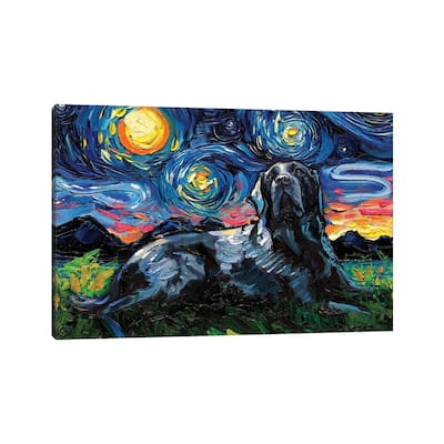 iCanvas "Black Labrador Night III" by Aja Trier Canvas Print
