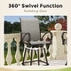 preview thumbnail 4 of 10, 3/5-Piece Patio Bar Stool Set Wood-look Table & Grey Textilene Sling Fabric Swivel Bar Stools