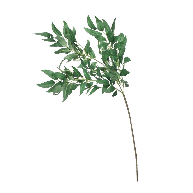 Set of 4 Artificial Willow Leaf Stem Plant Greenery Spray Branch 27in - 27" L x 9" W x 9" DP