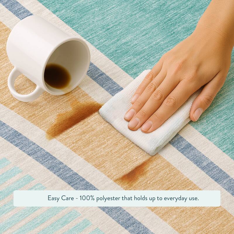 Machine Washable Indoor/ Outdoor Contemporary Keely Chantille Rug