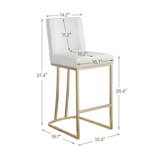 Counter Height Barstools Set of 2, Velvet Upholstered Dining Chairs, Black Guest Chair, High Bar Chair with Metal Legs