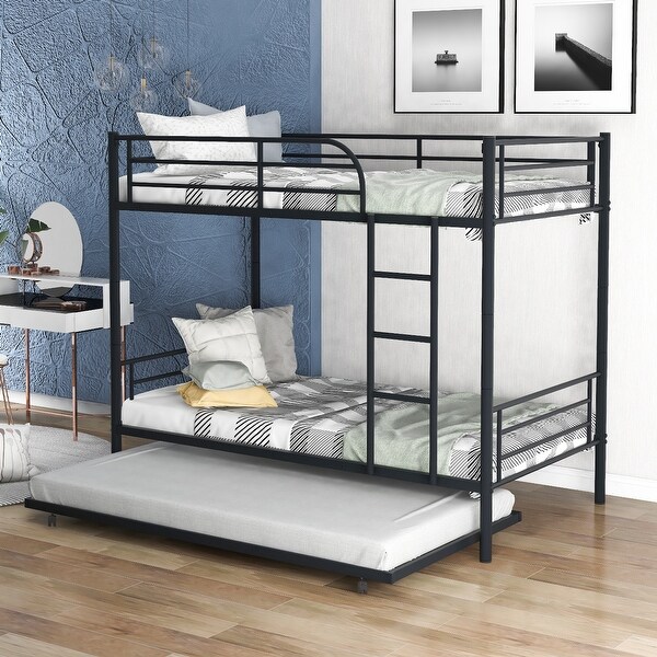 Metal bunk sale bed with trundle