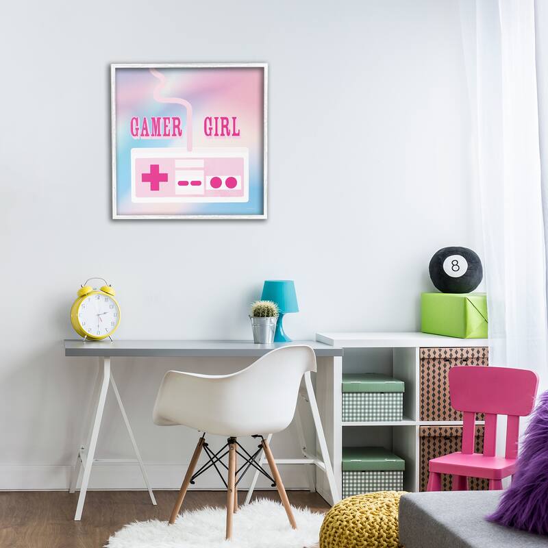 Stupell Pastel Gamer Girl Controller Framed Giclee Art Design By Yass Naffas Designs