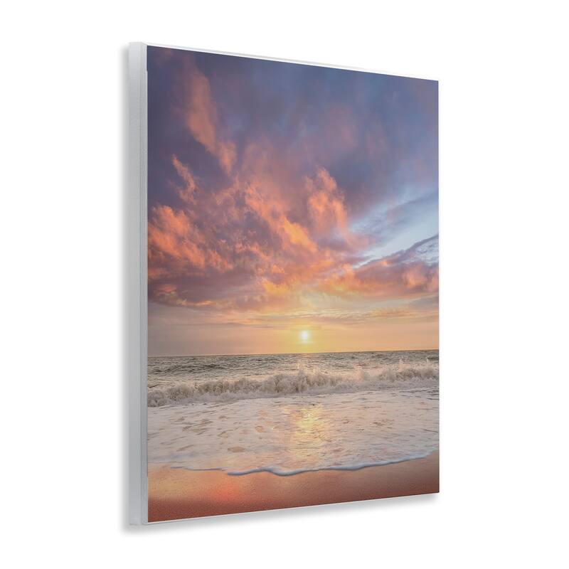 Stupell Sunlit Clouds over Beach Wall Plaque Art Design By Mike Calascibetta