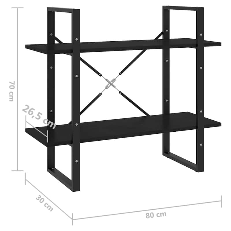 vidaXL 4-Tier Book Cabinet Black 31.5"x11.8"x55.1" Solid Pine Wood