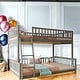 preview thumbnail 12 of 19, Full Xl Over Queen Log Style Bunk Beds with Fence and Stairs Grey