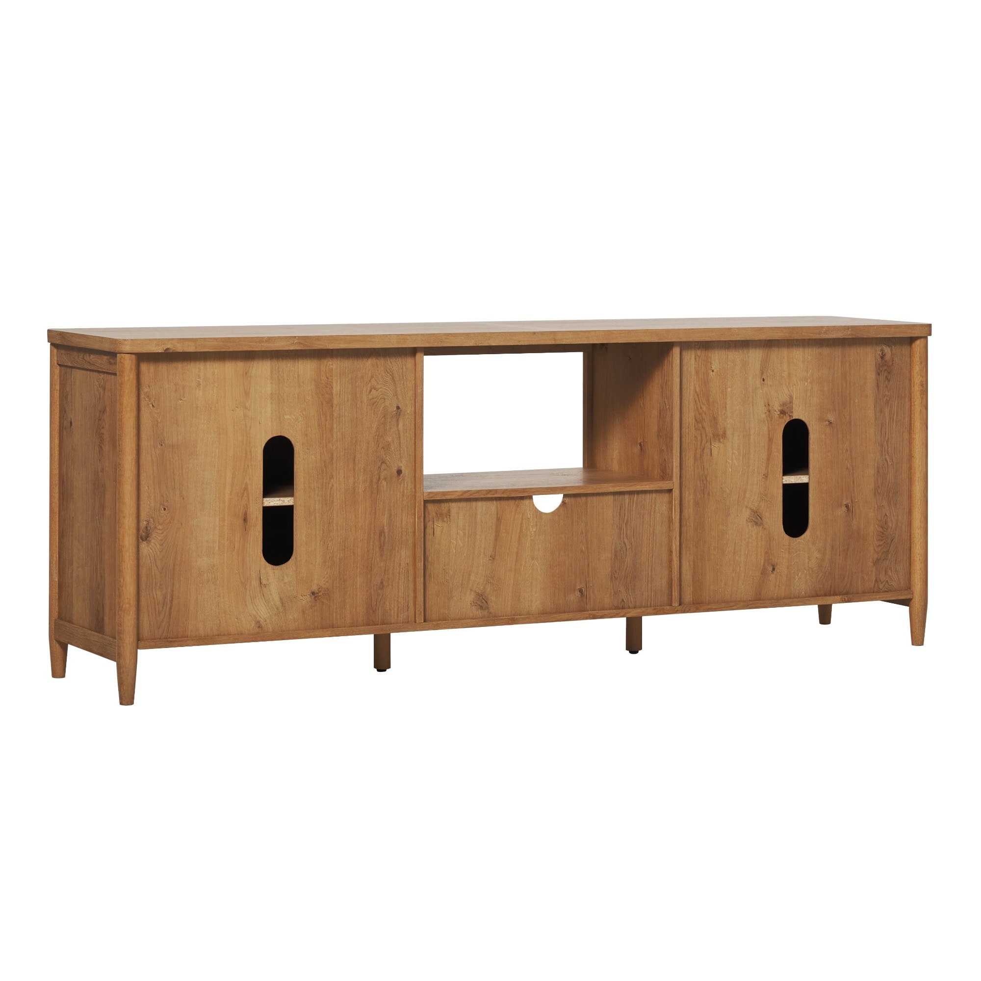 Walker Edison Scandinavian Reeded 70-inch TV Stand with Open