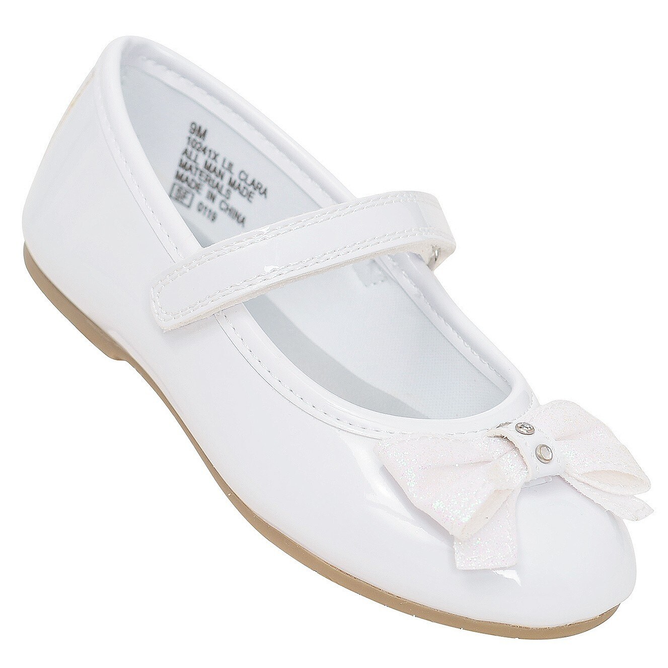 Shop Rachel Shoes Little Girls White Patent Glitter Bow Casual