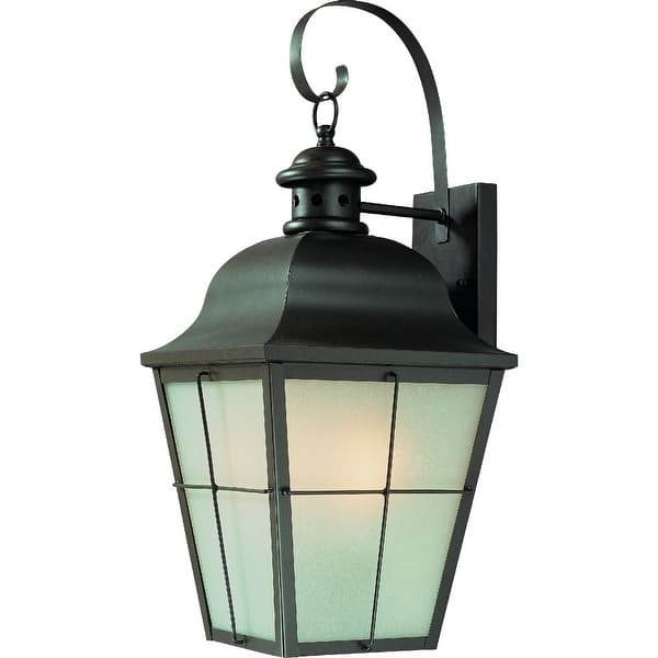 Antique Bronze and Glass Outdoor Wall Lantern
