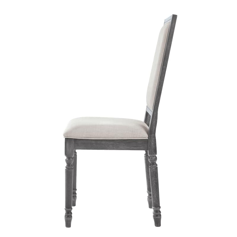 Cream and Weathered Grey Open Back Side Chairs (Set of 2)