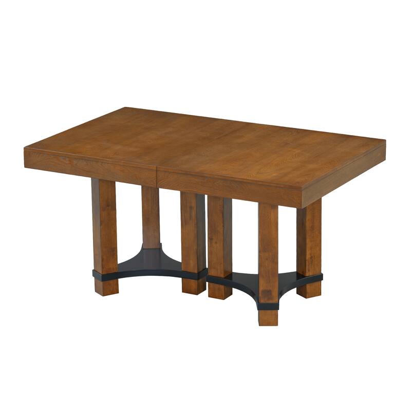 7-Piece Rustic Dining Set with Extendable Table & 6 Chairs
