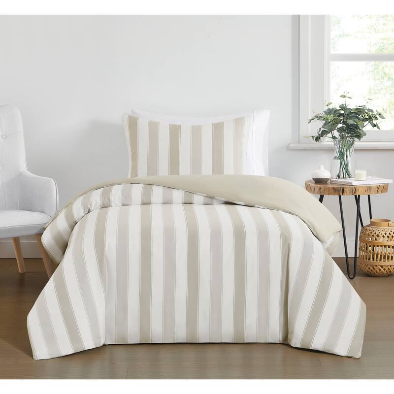 Truly Soft Aiden Stripe Comforter Set - Beige - Twin