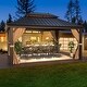 preview thumbnail 56 of 142, Outdoor Hardtop Gazebo Pergola w Galvanized Steel Roof and Aluminum Frame, Prime Curtains and nettings include