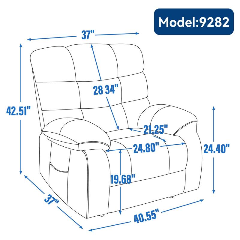 Large Dual Motor Chenille Power Lift Recliner Chair with Massage and Heat and Power-Remote, Infinite Position