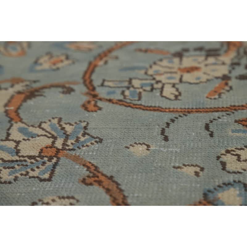 Light Blue Tabriz Persian Area Rug Traditional Handmade Wool Carpet - 8'6"x 12'10"