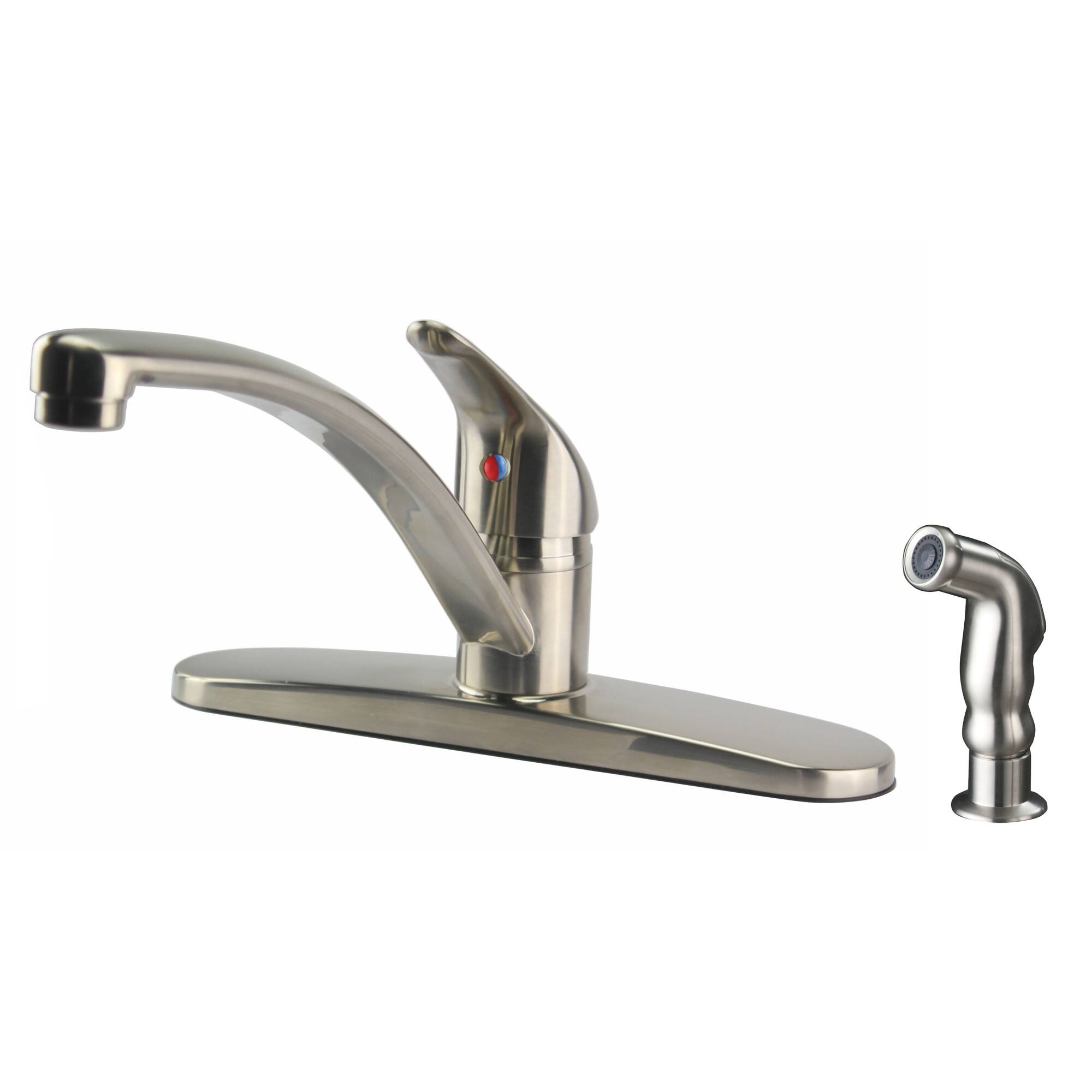 Shop Ultra Faucets Uf10243 Classic Kitchen Faucet With Side Spray Stainless Steel Overstock 16454082
