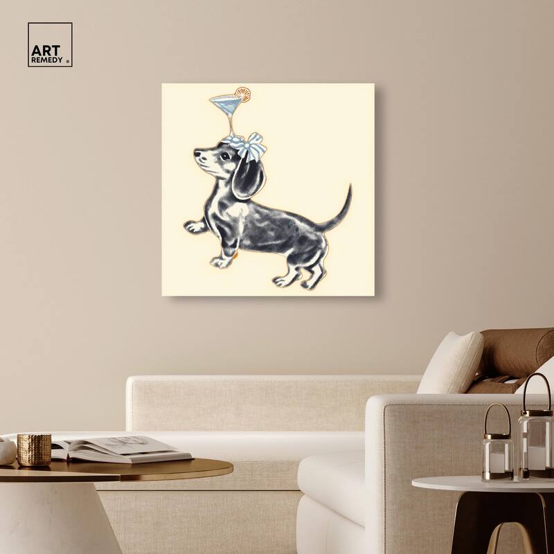 Martini Pup I Canvas by Art Remedy, Gallery Wrapped