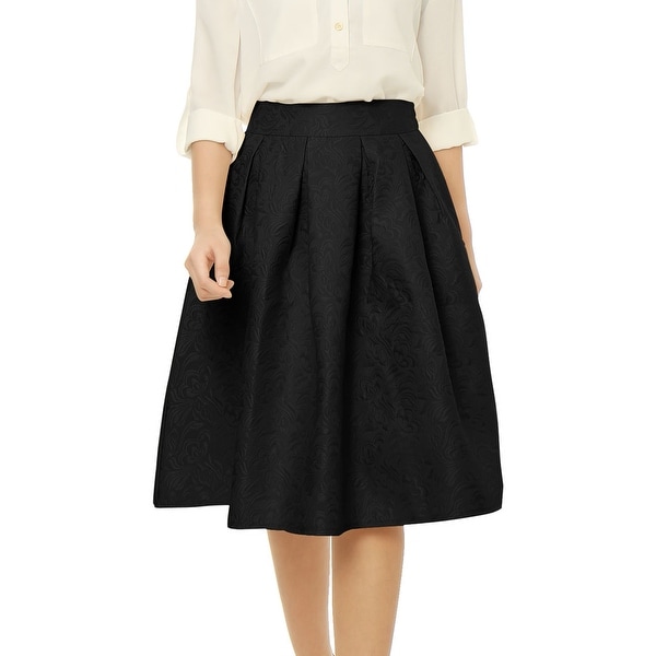 black pleated a line skirt